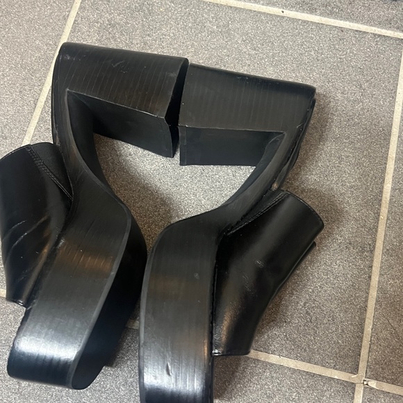 Jeffery Campbell women’s Platform Slide Sandal Sz 9 Concert black chunky - Picture 6 of 9